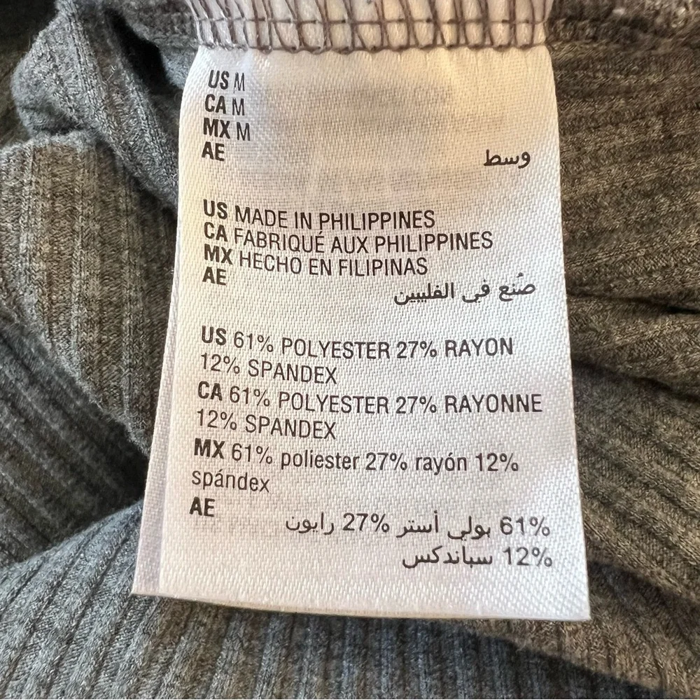 Bar III Gray Ribbed Midi Button UP Dress Y2K Minimalist Casual S/M - Picture 7 of 9